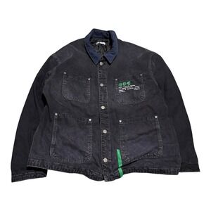Hidden NY Double Sided Designer Quilt Lined Zip Canvas Jacket Men's Boxy Large